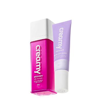Kit Creamy Anti-Aging Sérum Redutor de Linhas e Ácido Mandélico Gel Antiacne (2 produtos)