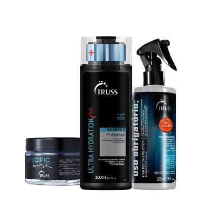 Kit Truss Ultra Hydration Plus Shampoo Specific Máscara e Uso Obrigatório Tratamento Reconstrutor (3 podutos)