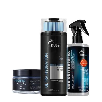 Kit Truss Ultra Hydration Shampoo Specific Máscara e Uso Obrigatório Tratamento Reconstrutor (3 produtos)