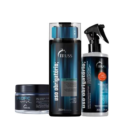 Kit Truss Specific Máscara Uso Obrigatório shampoo e Tratamento Reconstrutor (3 produtos)