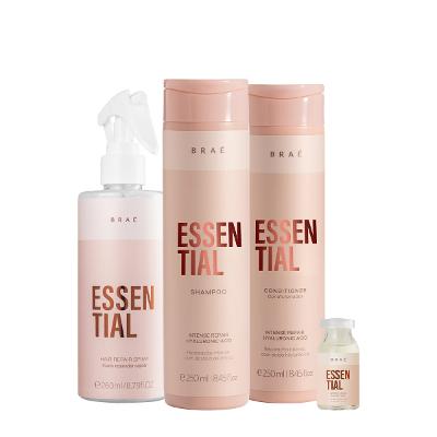 Kit Braé Essential Shampoo Condicionador Fluído Reparador e Ampola Capilar (4 produtos)