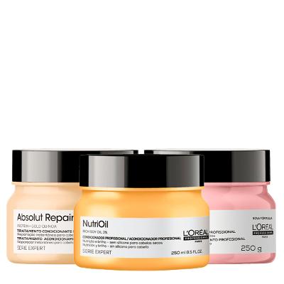 Kit L'Oréal Professionnel NutriOil Vitamino Color Absolut Repair Cronograma Capilar (3 produtos)
