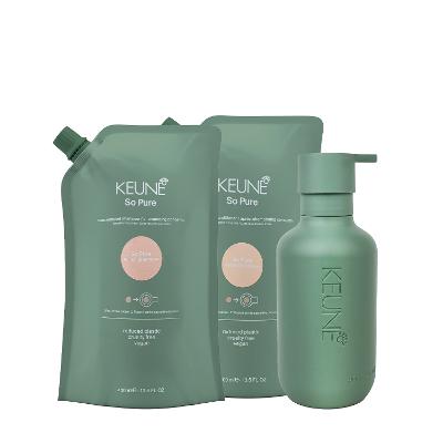 Kit Keune So Pure Polish Duo Refil e Dispenser Frasco (3 produtos)