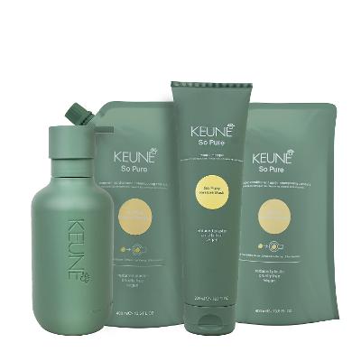 Kit Keune So Pure Restore Home Care Refil e Dispenser Frasco (4 produtos)