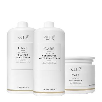 Kit Keune Care Satin Oil Salon Máscara 200 (3 produtos)
