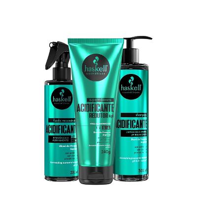 Kit Haskell Acidificante Shampoo+Supermáscara+Fluído Reconstrutor (3 produtos)