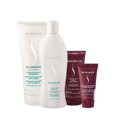 Kit Senscience Silk Moisture Lock Intensif Home Care 50 Leave-in (4 produtos)