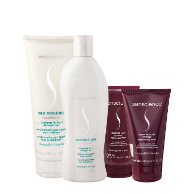 Kit Senscience Silk Moisture Lock Intensif Home Care 150 Leave-in (4 produtos)