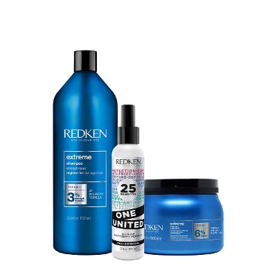 Kit Redken Extreme Shampoo Máscara Leave-in (3 produtos)