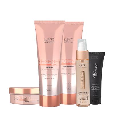 Kit K.Pro Professional Regenér Shampoo Condicionador Máscara Óleo Capilar e Tratamento Reconstrutor (5 produtos)