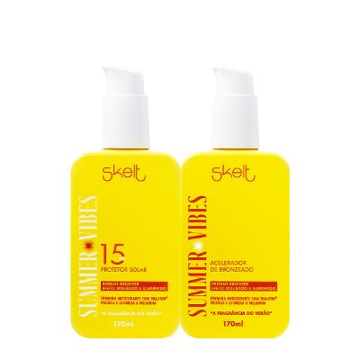 Kit Skelt Summer Vibes Bronzer FPS15 Acelerador Protetor Solar (2 produtos)