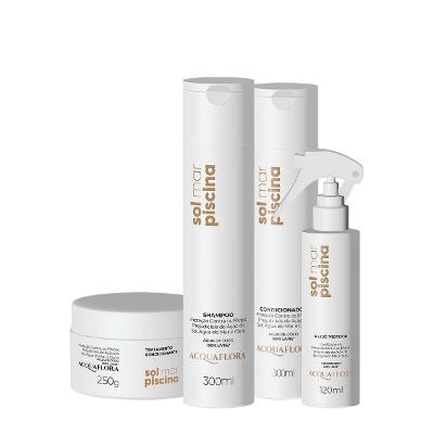 Kit Acquaflora Sol Mar Piscina Home Care Leave-in (4 produtos)