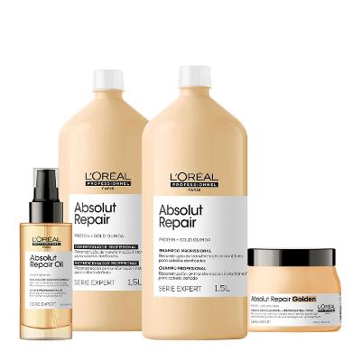 Kit L'Oréal Professionnel Absolut Repair Gold Salon Total Oil (4 produtos)