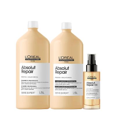 Kit L'Oréal Professionnel Absolut Repair Gold Salon Oil (3 produtos)