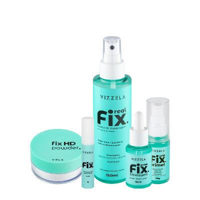 Kit Vizzela Fix Primer Blindagem Pó Gel Fixador (5 produtos)