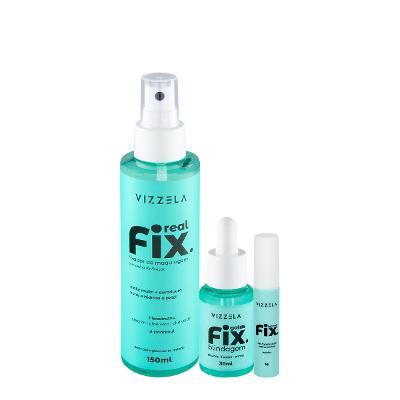 Kit Vizzela Fix Real Gotas Brow Up Blindagem Gel Fixador (3 produtos)