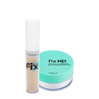 Kit Vizzela Fix HD Powder Cor 3 Corretivo Pó Translúcido (2 produtos)