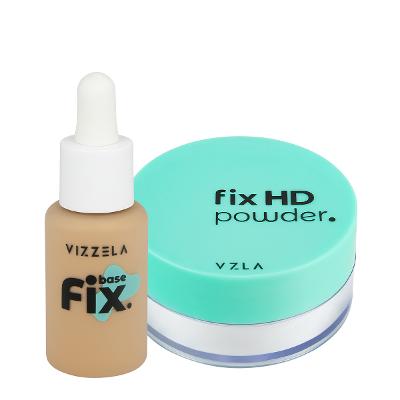 Kit Vizzela Fix HD Powder Cor 5 Base Pó Translúcido (2 produtos)