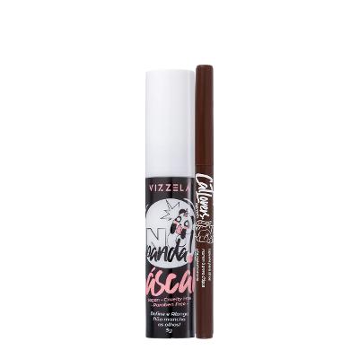 Kit Vizzela No Panda Preto Cat Lovers Marrom Lápis Máscara de Cílios (2 produtos)