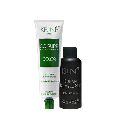Kit Keune Tinta So Pure Color Louro Escuro 6 e Oxidante Cremoso Tinta Color & So Pure Color 6% 20 vol (2 produtos)
