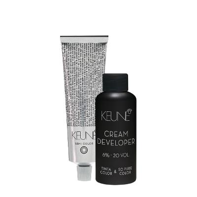 Kit Keune Tinta Semi Color Castanho Claro 5 e Oxidante Cremoso Tinta Color & So Pure Color 6% 20 vol (2 produtos)