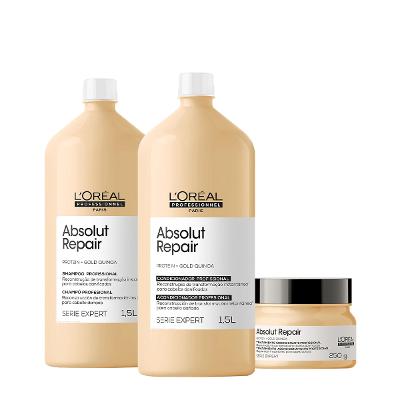 Kit L'Oréal Professionnel Absolut Repair Gold Salon Máscara 250 (3 produtos)