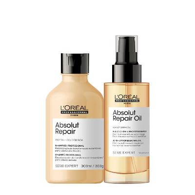 Kit L'Oréal Professionnel Absolut Repair Gold Shampoo Oil (2 produtos)