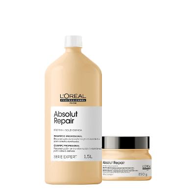 Kit L'Oréal Professionnel Absolut Repair Gold Shampoo Máscara 250 (2 produtos)