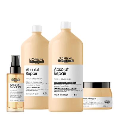 Kit L'Oréal Professionnel Absolut Repair Gold Salon Total Oil (4 produtos)