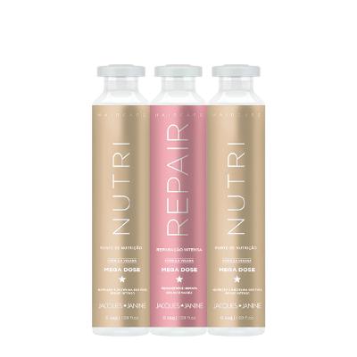 Kit Cronograma Ampolas Jacques Janine Hidratação Intensa (3 produtos)