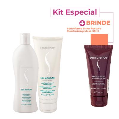 Kit Senscience Silk Moisture Inner Restore Duo Máscara (3 produtos)