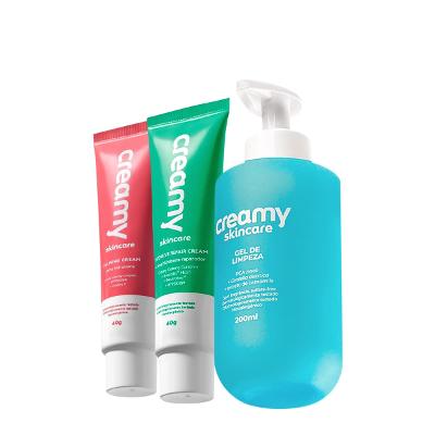 Kit Creamy Skincare Gel de Limpeza Calming Cream Reparador (3 produtos)