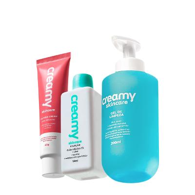 Kit Creamy Skincare Gel de Limpeza Calming Cream Ácido Salicílico (3 produtos)