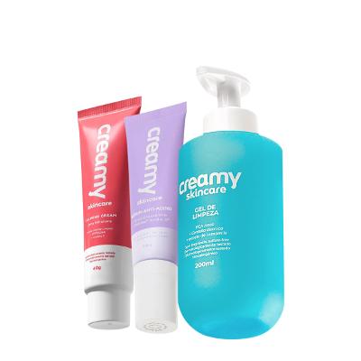 Kit Creamy Skincare Gel de Limpeza Calming Cream Anti-Aging (3 produtos)