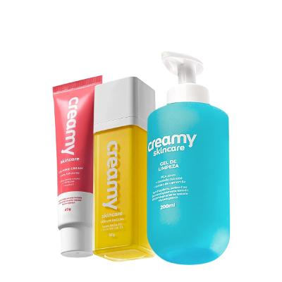 Kit Creamy Skincare Gel de Limpeza Calming Cream Ácido Lático (3 produtos)