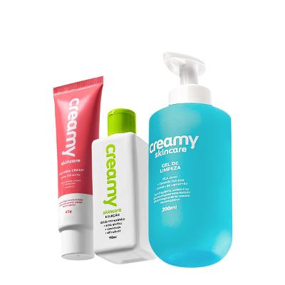 Kit Creamy Skincare Gel de Limpeza Calming Cream Ácido Tranexâmico (3 produtos)