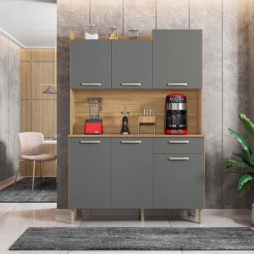 Cozinha Compacta Kit`s Paraná Florence com 6 Portas, 1 Gaveta e 2 Prateleiras - 121,5cm de largura