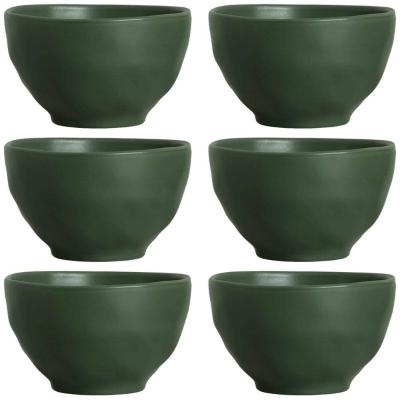 Conjunto de Bowls Porto Brasil Orgânico Leaf em Stoneware Verde 558 ml - 6 Peças