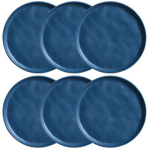 Conjunto com 6 Pratos de Sobremesa Porto Brasil Bio Boreal em Stoneware 21,5cm – Azul