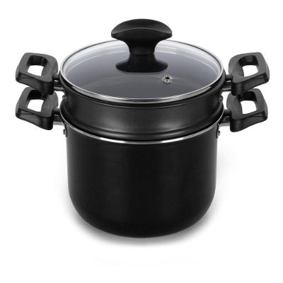 Cuscuzeira Multiflon Induct+ Antiaderente Quartzo Preta - 16 cm