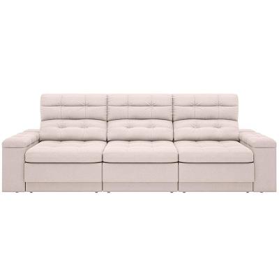 Sofá Retrátil Reclinável 4 Lugares DDS Next Brunello com Almofadas Fixas, Revestimento Velosuede e Espuma D26 - 230cm de largura