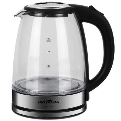 Chaleira Elétrica Britânia BCH11 Glass 1,8 L – Transparente/ Preta/Inox