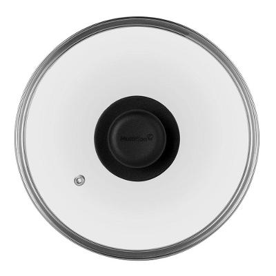 Tampa de Vidro Multiflon com Pomel Preto - 20cm de Diâmetro