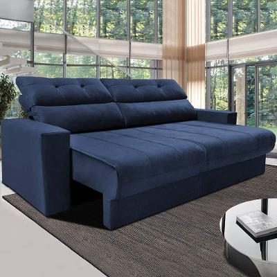 Sofá 3 Lugares Cama Inbox Clean com Assento Retrátil e Encosto Reclinável em Tecido Velusoft - 190cm de Largura
