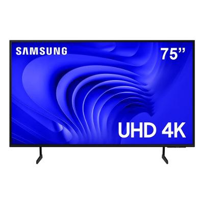 Smart TV 75” Samsung 75DU7700 LED Processador Crystal 4K, Gaming Hub, AI Energy Mode, Alexa built-in, Wi-Fi, Bluetooth, USB e HDMI