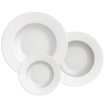 Conjunto com 12 Pratos Tramontina Maria Augusta em Porcelana - Branco