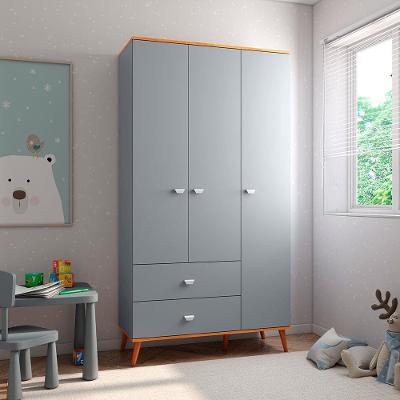 Guarda-Roupa Infantil Bartira Ternura com 3 Portas, 2 Gavetas - 106,8 cm de Largura