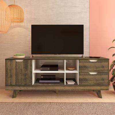 Rack Michigan Artely com 2 gavetas e 4 nichos para TVs de até 65 polegadas