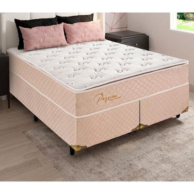Cama Box King Size Biflex Passione com Pillow Top e Molas Ensacadas 72 x 193 x 203cm - Areia
