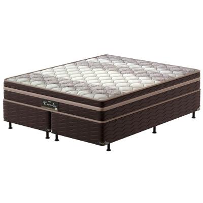 Cama Box King Size Probel Nevada com Euro Pillow e Molas Ensacadas 64x193x203 cm - Bege/Marrom